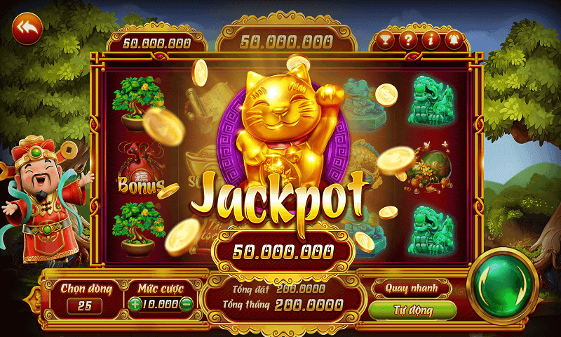 Hình ảnh game slot với biểu tượng jackpot may mắn