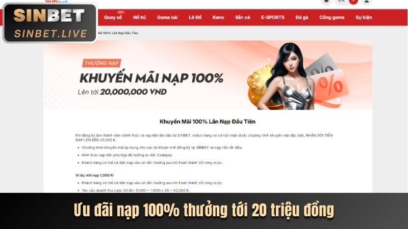 Các chương trình khuyến mãi hấp dẫn từ Sinbet cho bắn cá h5 đổi thưởng